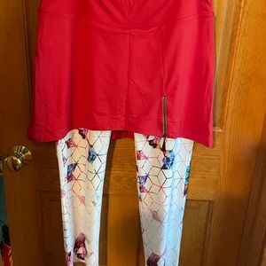 Women’s golf skirt with attached Capri leggings.